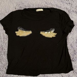 Cute eyelash crop top